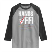 Hands Off Raglan Shirt Social Security And Medicare Protest Vintage Hand Print