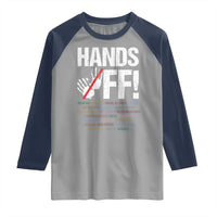 Hands Off Raglan Shirt Social Security And Medicare Protest Vintage Hand Print