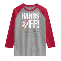 Hands Off Raglan Shirt Social Security And Medicare Protest Vintage Hand Print