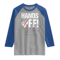 Hands Off Raglan Shirt Social Security And Medicare Protest Vintage Hand Print