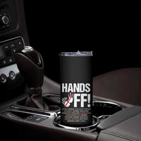 Hands Off Skinny Tumbler Social Security And Medicare Protest Vintage Hand Print