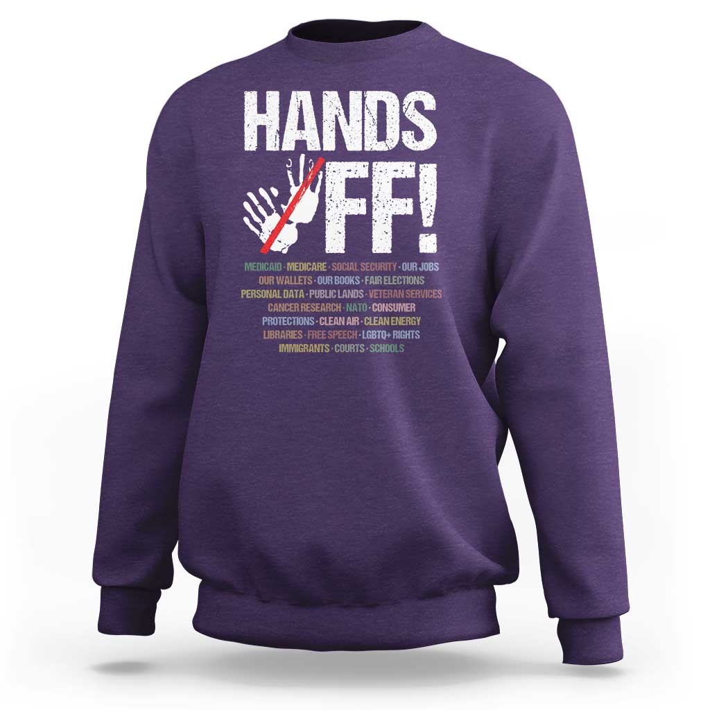 Hands Off Sweatshirt Social Security And Medicare Protest Vintage Hand Print