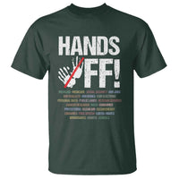 Hands Off T Shirt Social Security And Medicare Protest Vintage Hand Print
