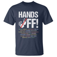 Hands Off T Shirt Social Security And Medicare Protest Vintage Hand Print