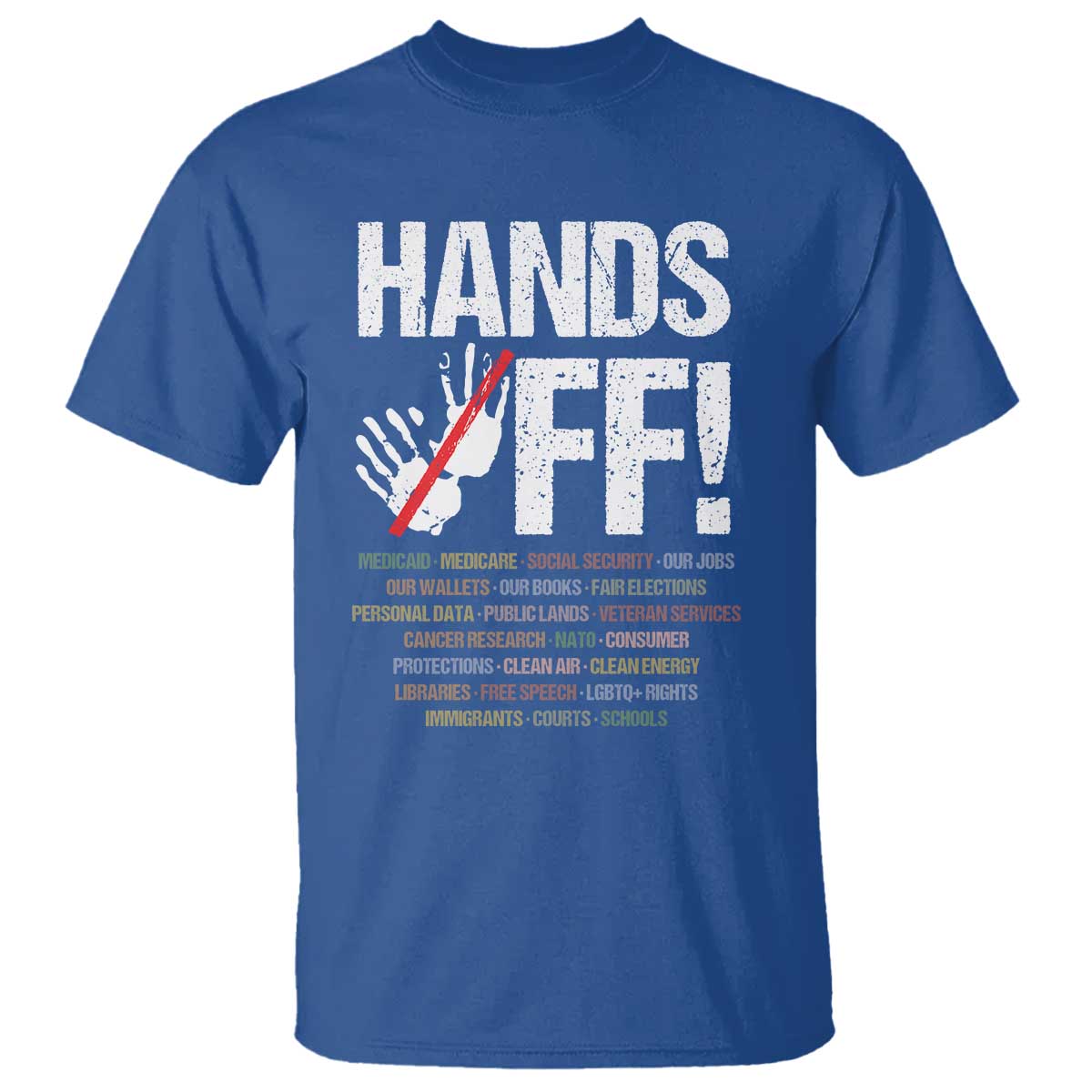 Hands Off T Shirt Social Security And Medicare Protest Vintage Hand Print