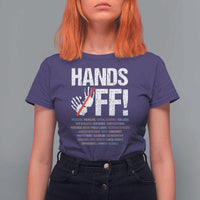 Hands Off T Shirt For Women Social Security And Medicare Protest Vintage Hand Print