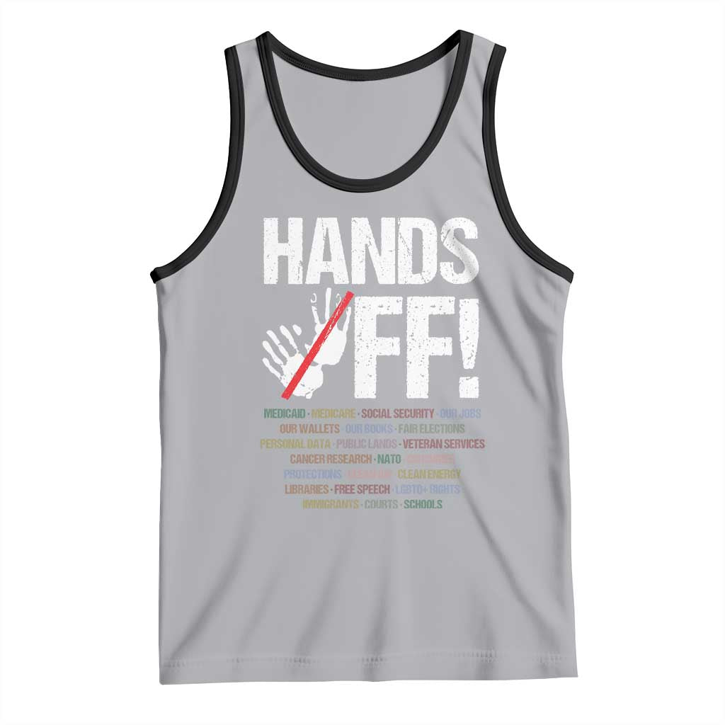 Hands Off Tank Top Social Security And Medicare Protest Vintage Hand Print