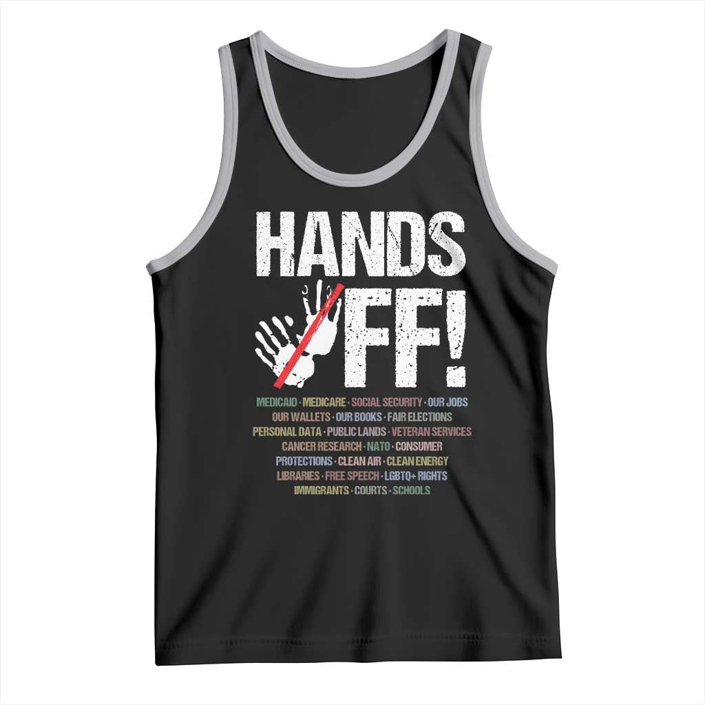 Hands Off Tank Top Social Security And Medicare Protest Vintage Hand Print