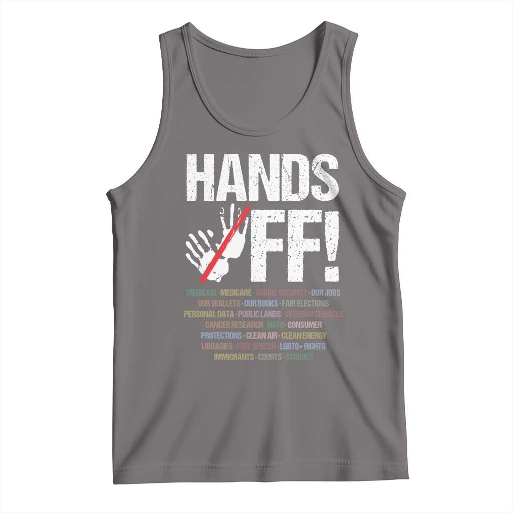 Hands Off Tank Top Social Security And Medicare Protest Vintage Hand Print