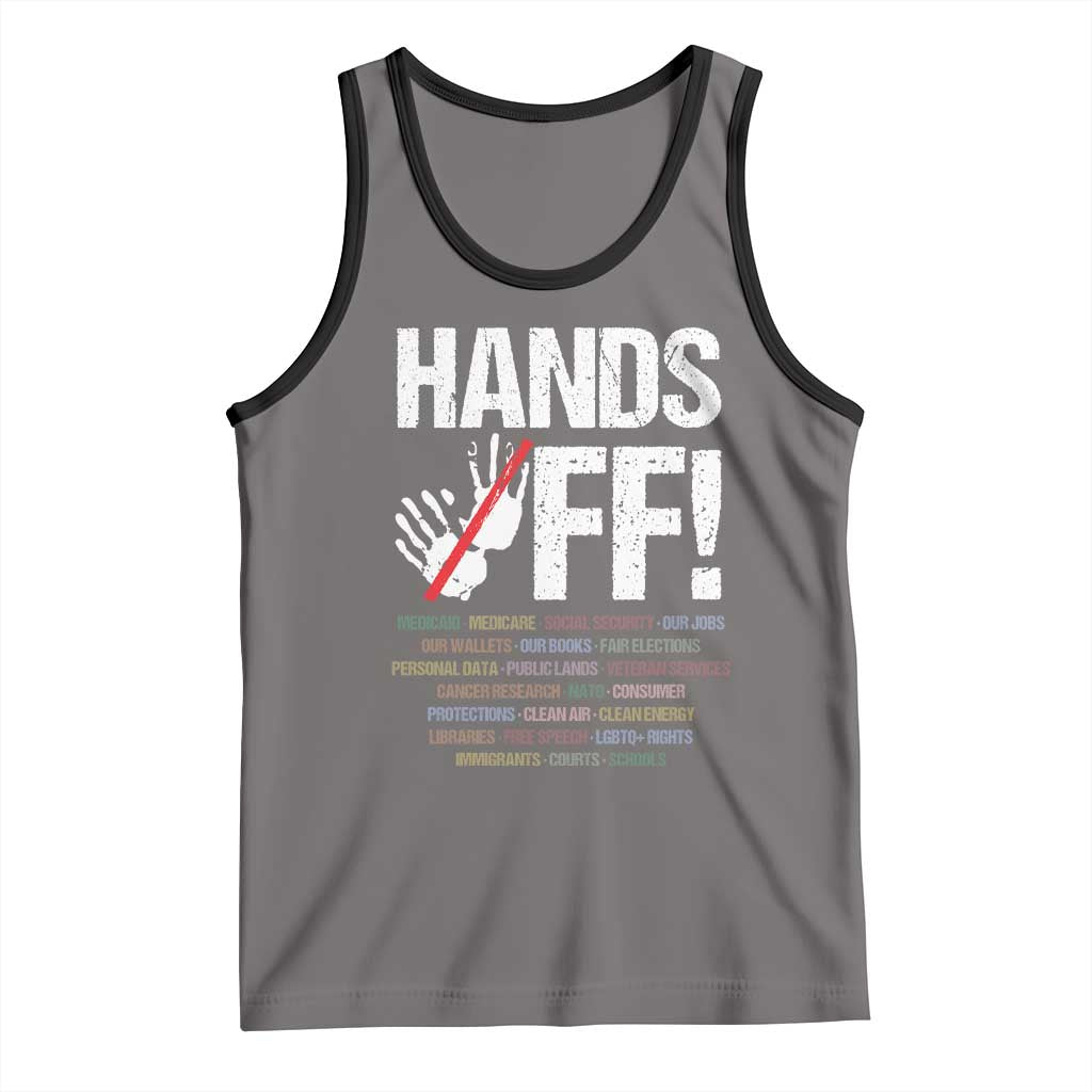 Hands Off Tank Top Social Security And Medicare Protest Vintage Hand Print