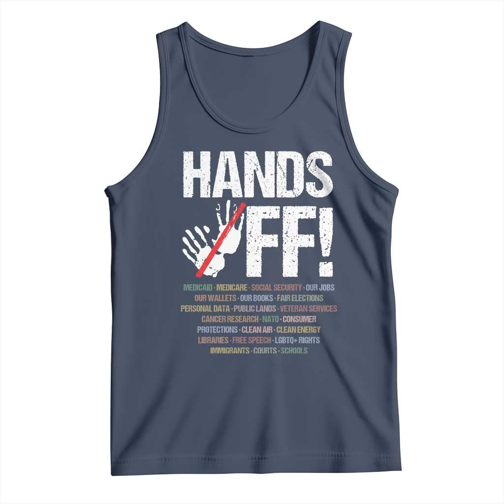Hands Off Tank Top Social Security And Medicare Protest Vintage Hand Print