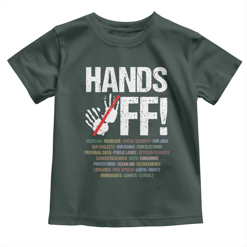 Hands Off Toddler T Shirt Social Security And Medicare Protest Vintage Hand Print