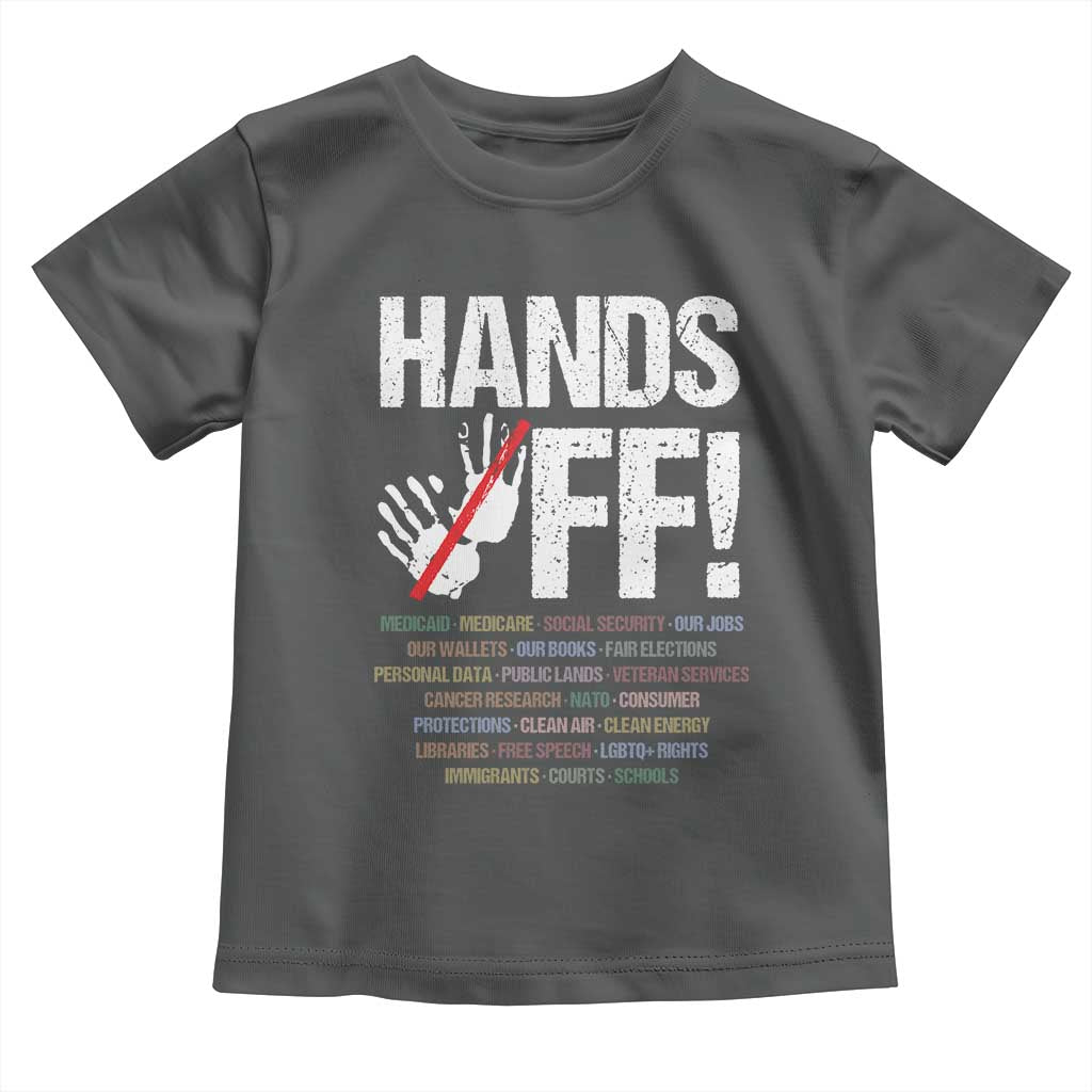 Hands Off Toddler T Shirt Social Security And Medicare Protest Vintage Hand Print