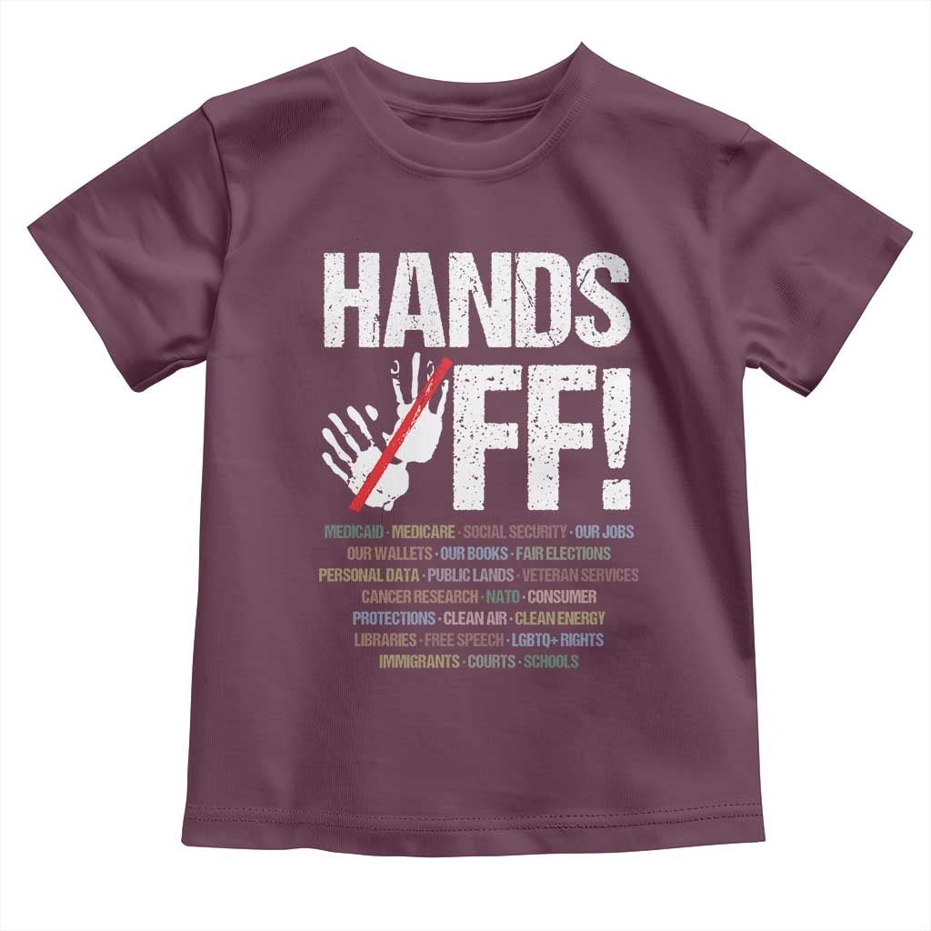 Hands Off Toddler T Shirt Social Security And Medicare Protest Vintage Hand Print