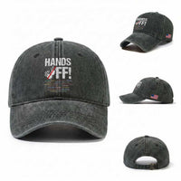 Hands Off Washed Cotton Baseball Cap Social Security And Medicare Protest Vintage Hand Print