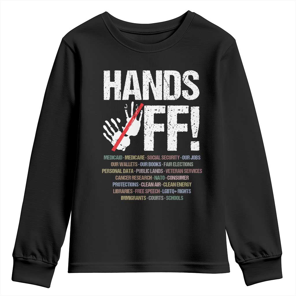 Hands Off Youth Sweatshirt Social Security And Medicare Protest Vintage Hand Print