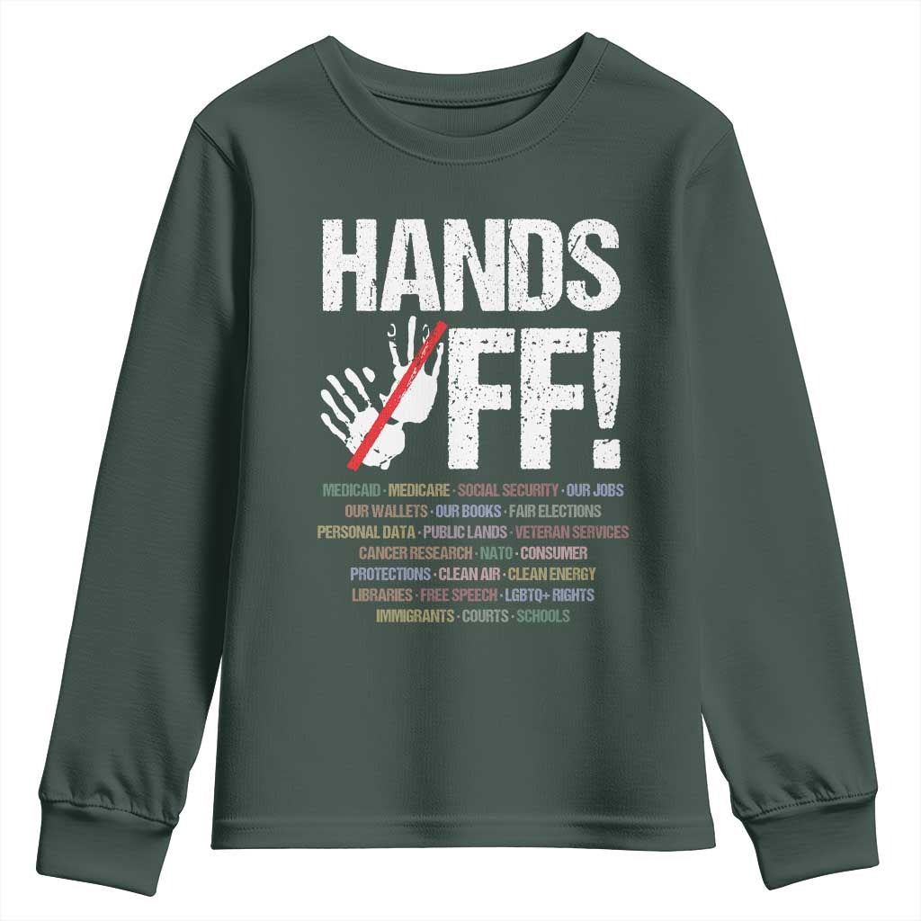 Hands Off Youth Sweatshirt Social Security And Medicare Protest Vintage Hand Print