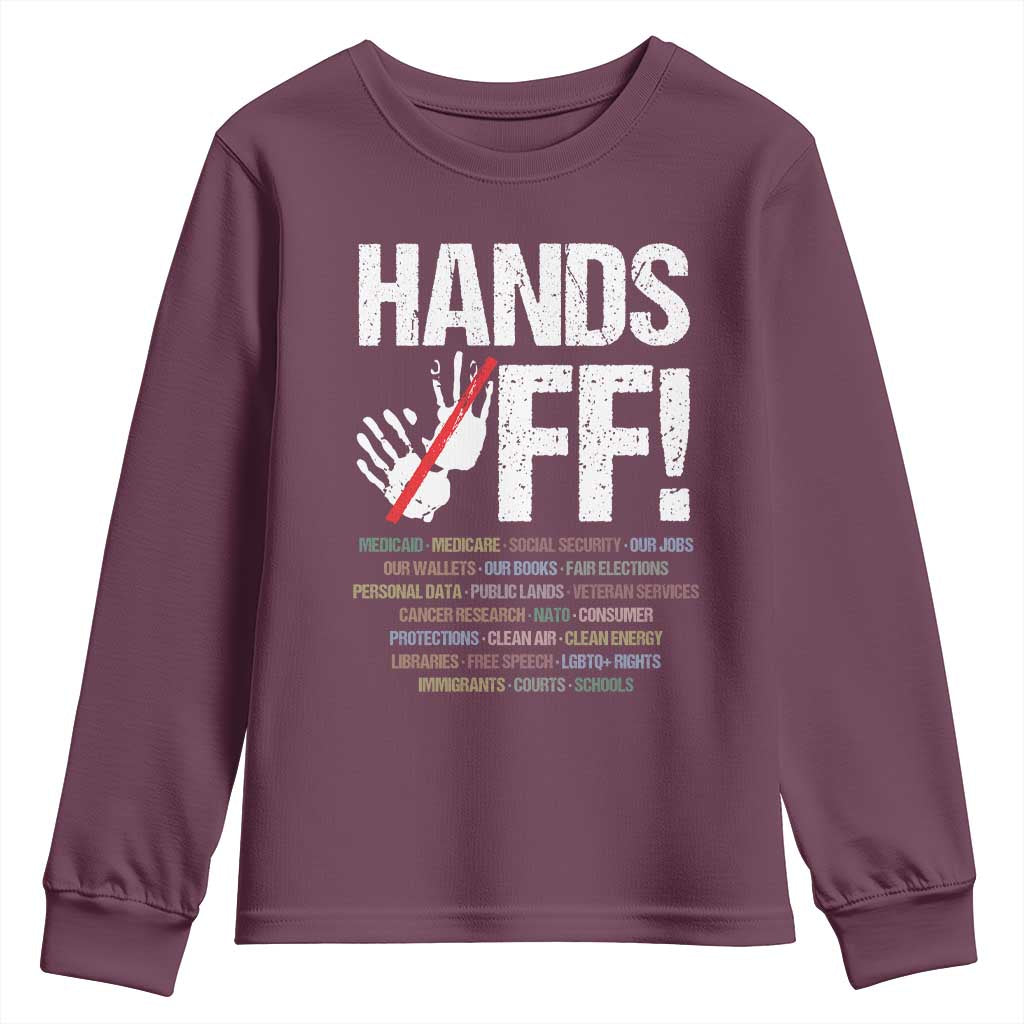 Hands Off Youth Sweatshirt Social Security And Medicare Protest Vintage Hand Print