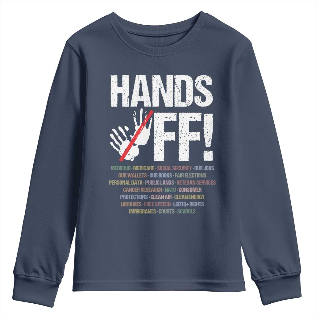 Hands Off Youth Sweatshirt Social Security And Medicare Protest Vintage Hand Print