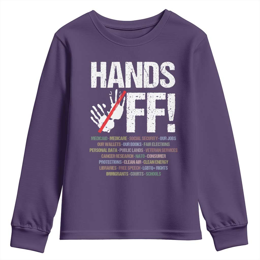 Hands Off Youth Sweatshirt Social Security And Medicare Protest Vintage Hand Print