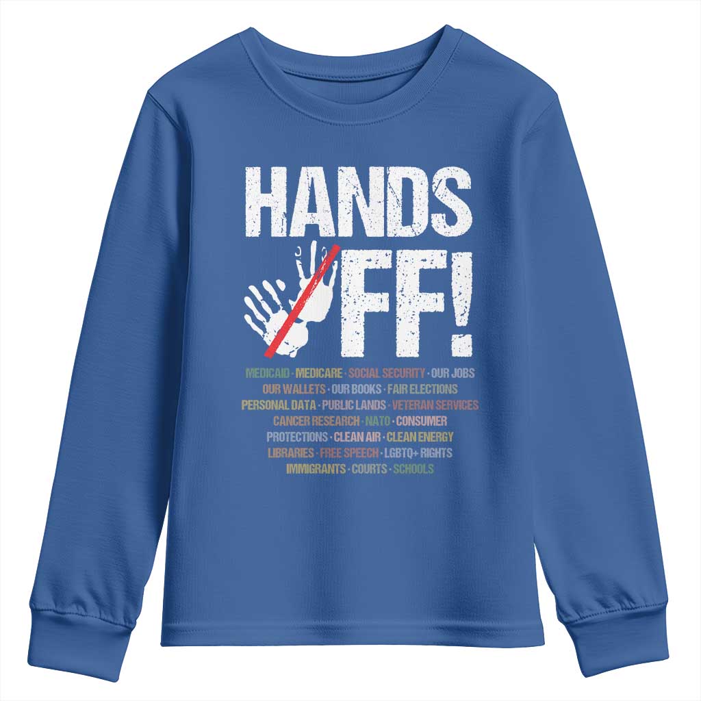 Hands Off Youth Sweatshirt Social Security And Medicare Protest Vintage Hand Print
