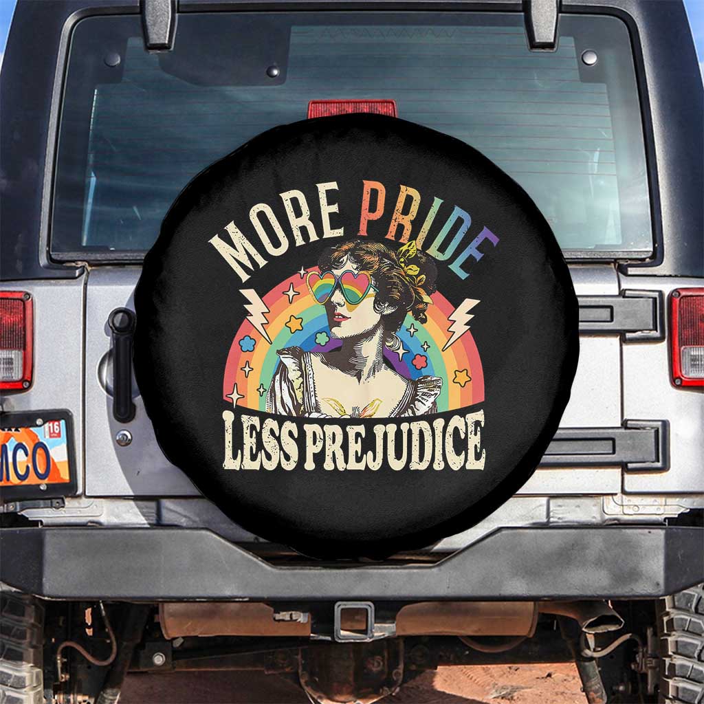 More Pride Less Prejudice Spare Tire Cover Pride Month LGBTQ Rainbow