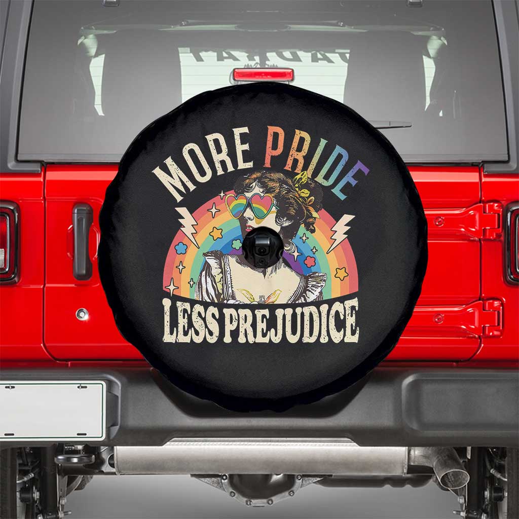 More Pride Less Prejudice Spare Tire Cover Pride Month LGBTQ Rainbow