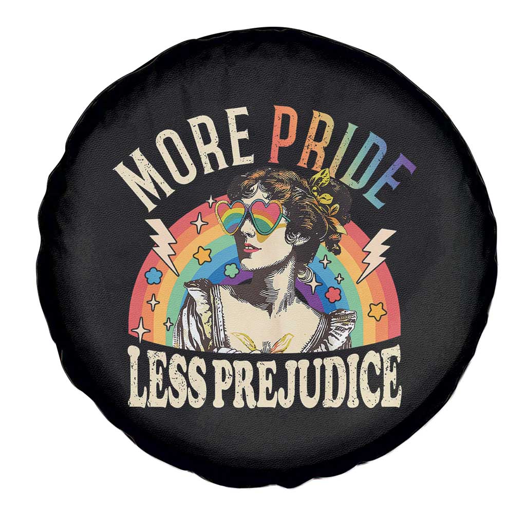 More Pride Less Prejudice Spare Tire Cover Pride Month LGBTQ Rainbow
