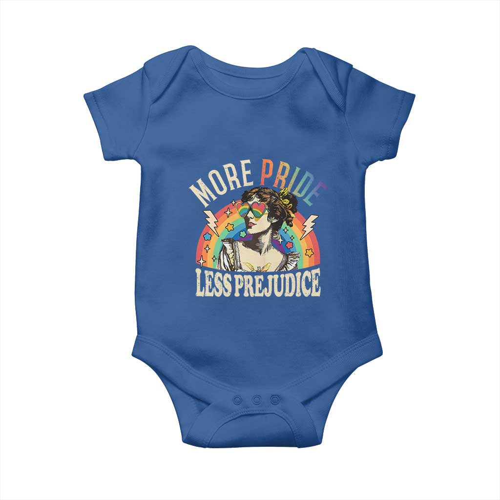 More Pride Less Prejudice Baby Onesie Pride Month LGBTQ Rainbow