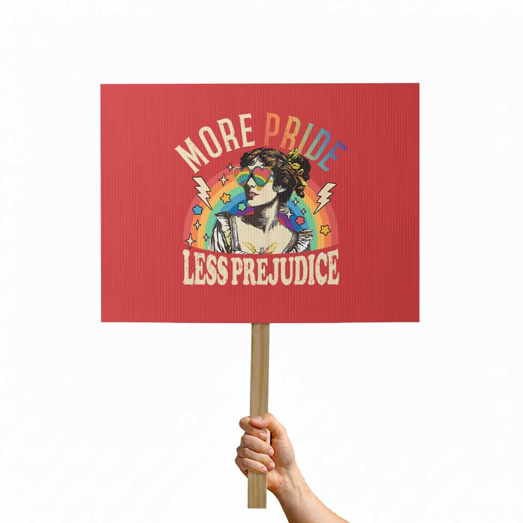 More Pride Less Prejudice Protest Sign Pride Month LGBTQ Rainbow - Wonder Print Shop