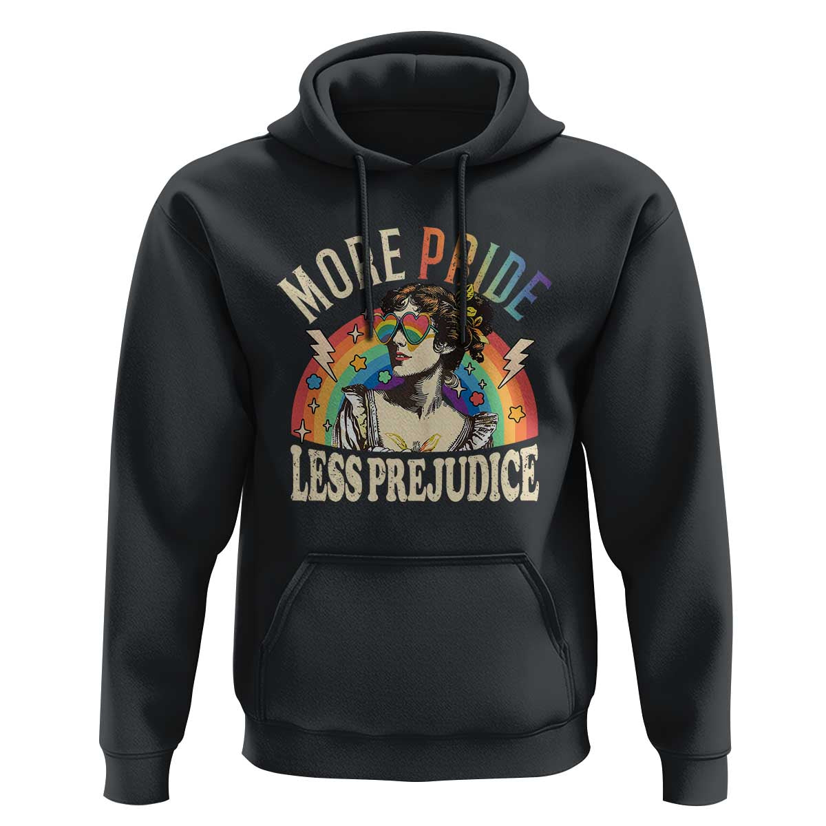 More Pride Less Prejudice Hoodie Pride Month LGBTQ Rainbow