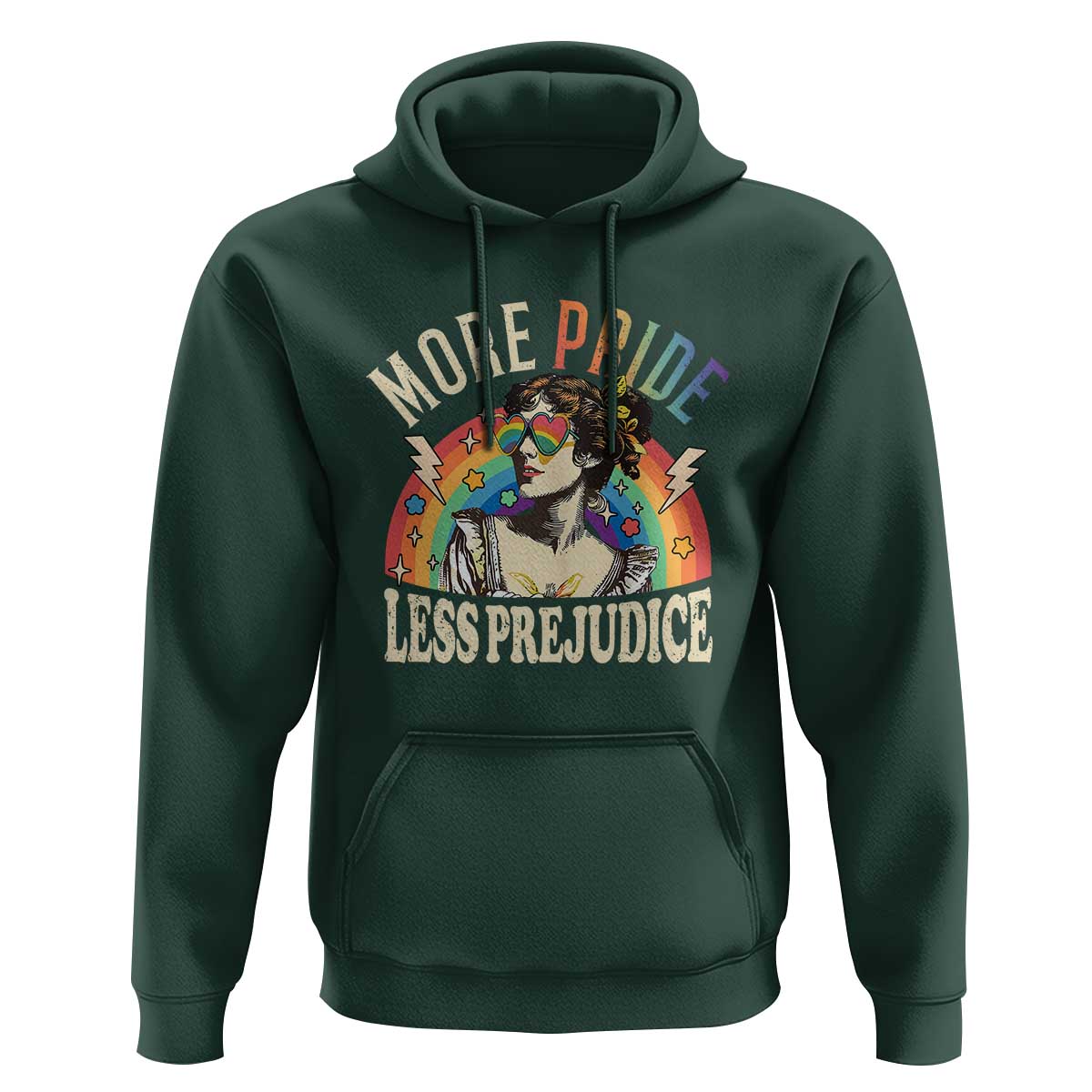 More Pride Less Prejudice Hoodie Pride Month LGBTQ Rainbow