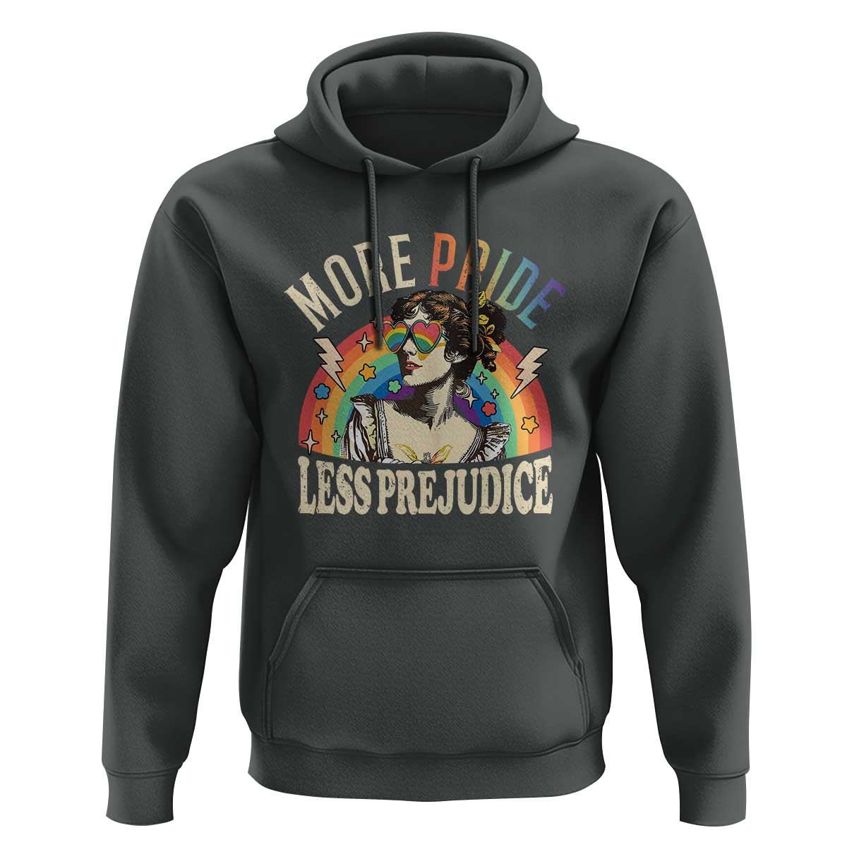 More Pride Less Prejudice Hoodie Pride Month LGBTQ Rainbow