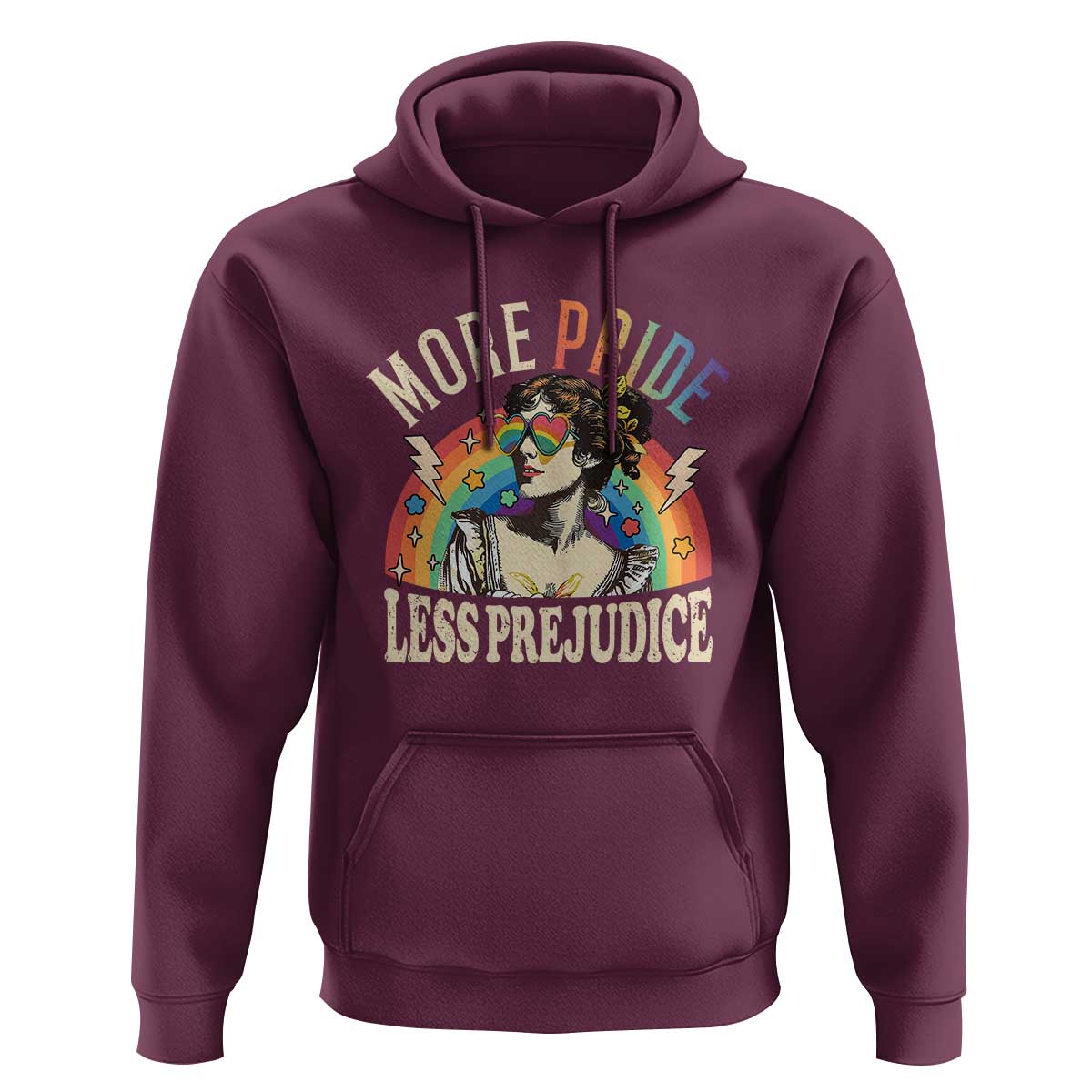 More Pride Less Prejudice Hoodie Pride Month LGBTQ Rainbow