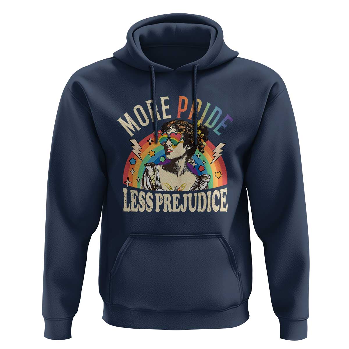 More Pride Less Prejudice Hoodie Pride Month LGBTQ Rainbow