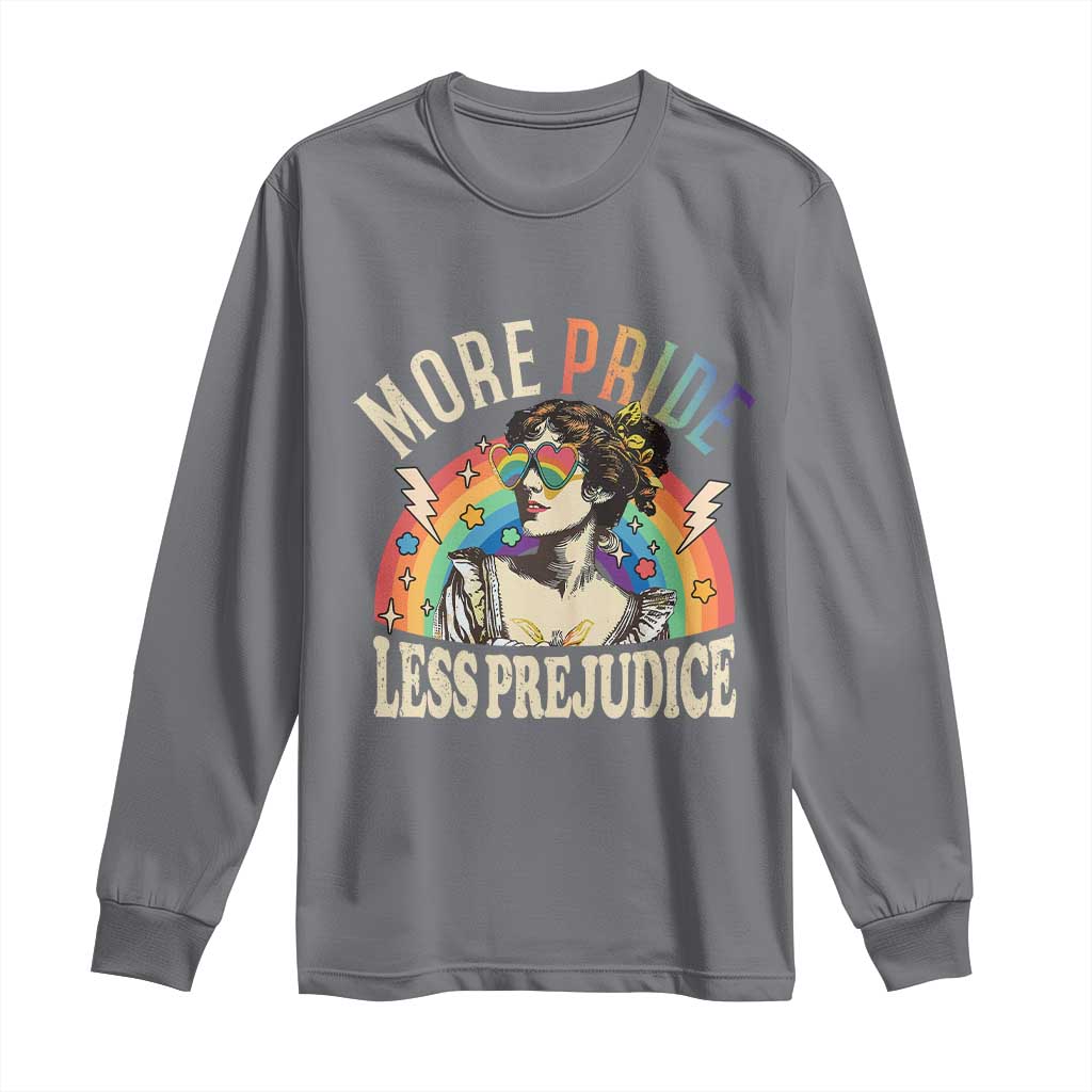 More Pride Less Prejudice Long Sleeve Shirt Pride Month LGBTQ Rainbow