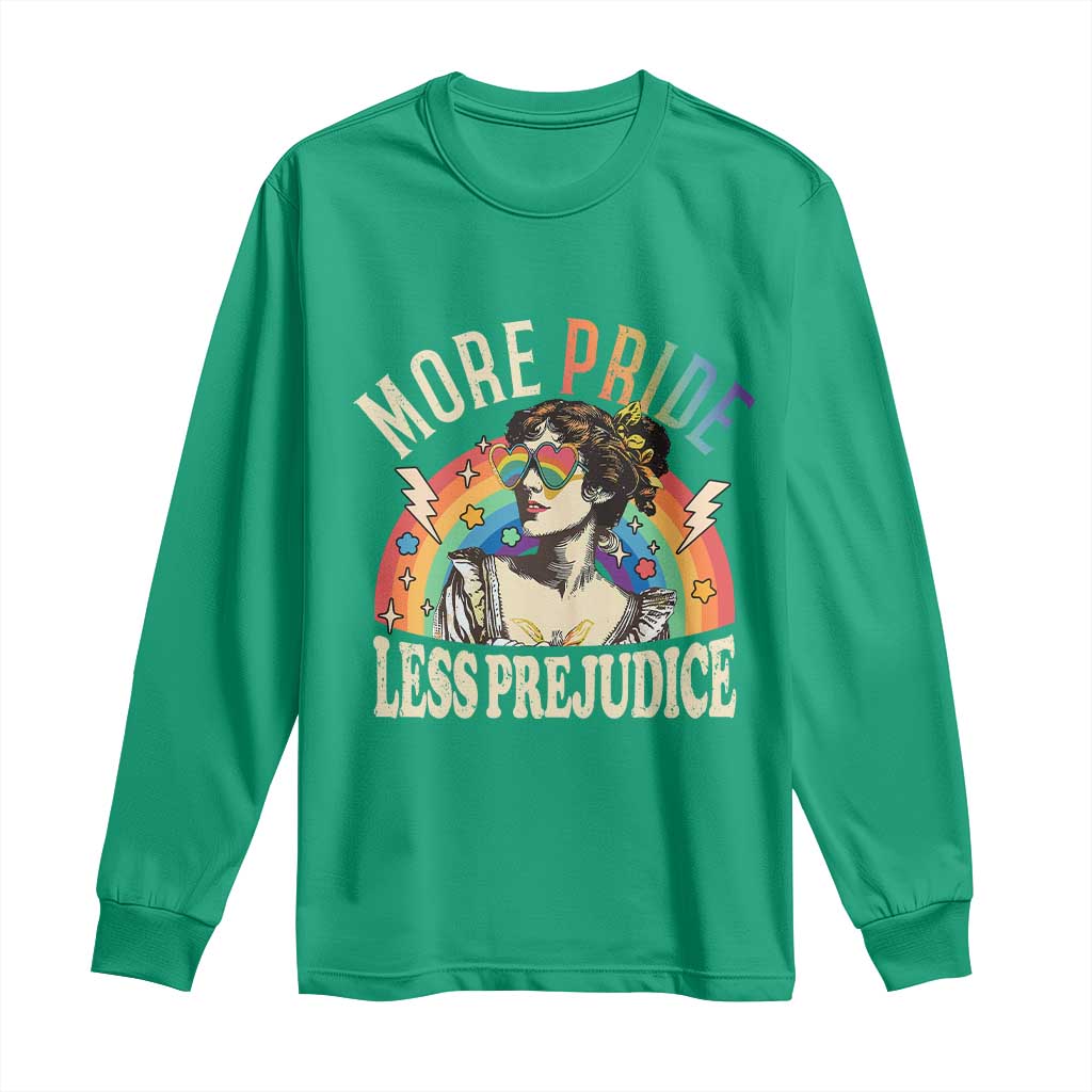 More Pride Less Prejudice Long Sleeve Shirt Pride Month LGBTQ Rainbow