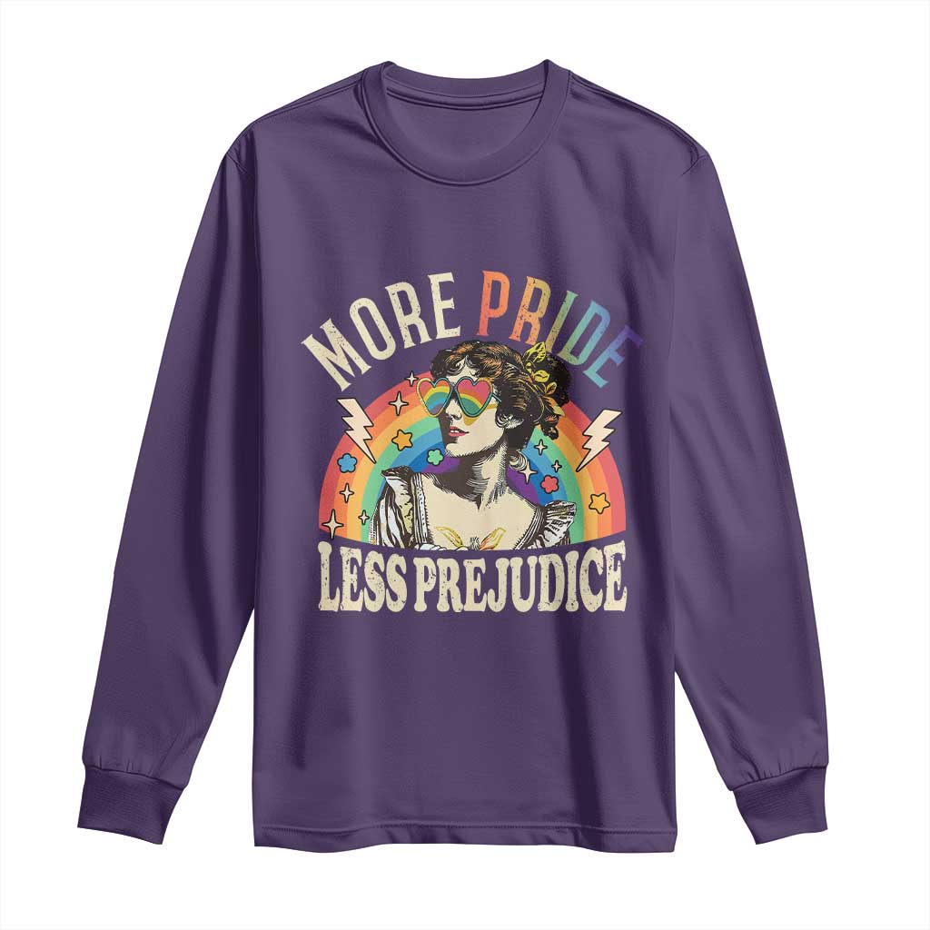 More Pride Less Prejudice Long Sleeve Shirt Pride Month LGBTQ Rainbow