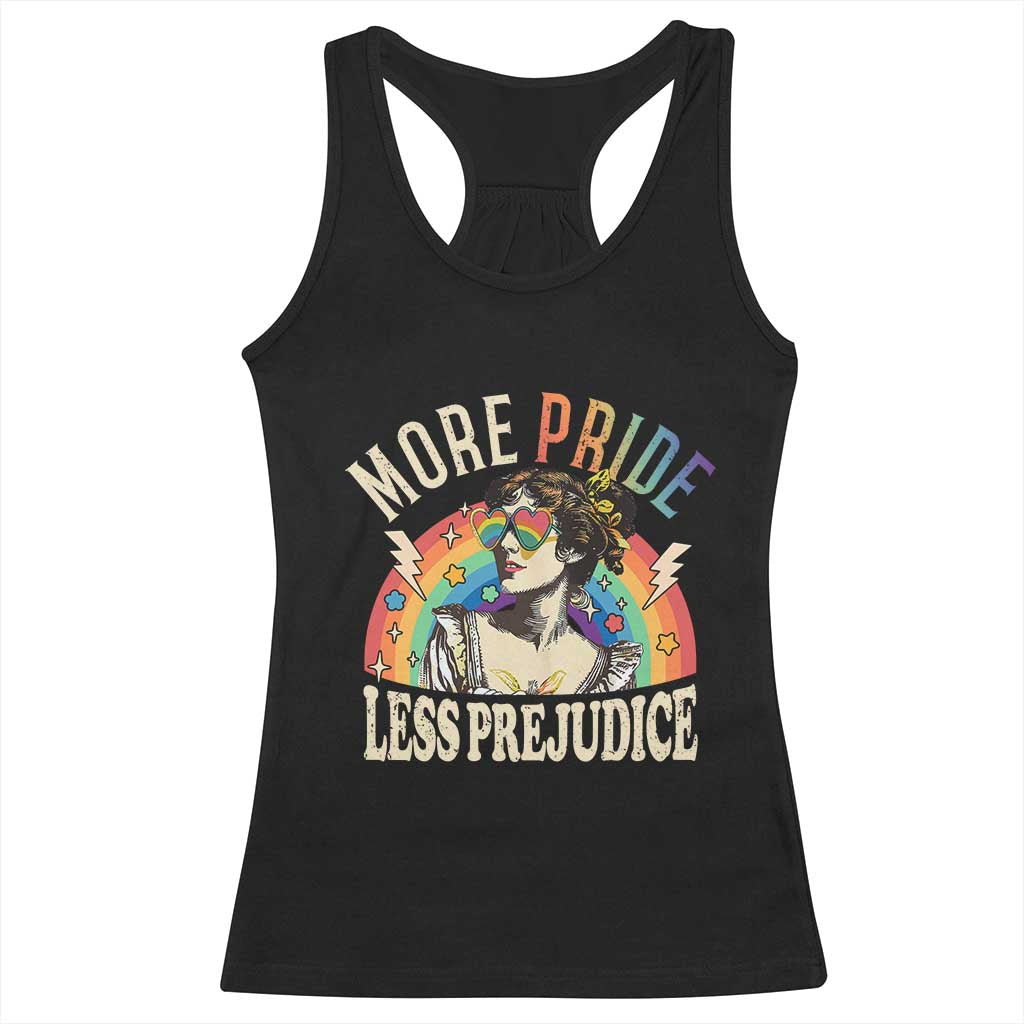 More Pride Less Prejudice Racerback Tank Top Pride Month LGBTQ Rainbow