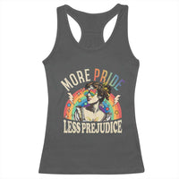 More Pride Less Prejudice Racerback Tank Top Pride Month LGBTQ Rainbow