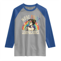 More Pride Less Prejudice Raglan Shirt Pride Month LGBTQ Rainbow