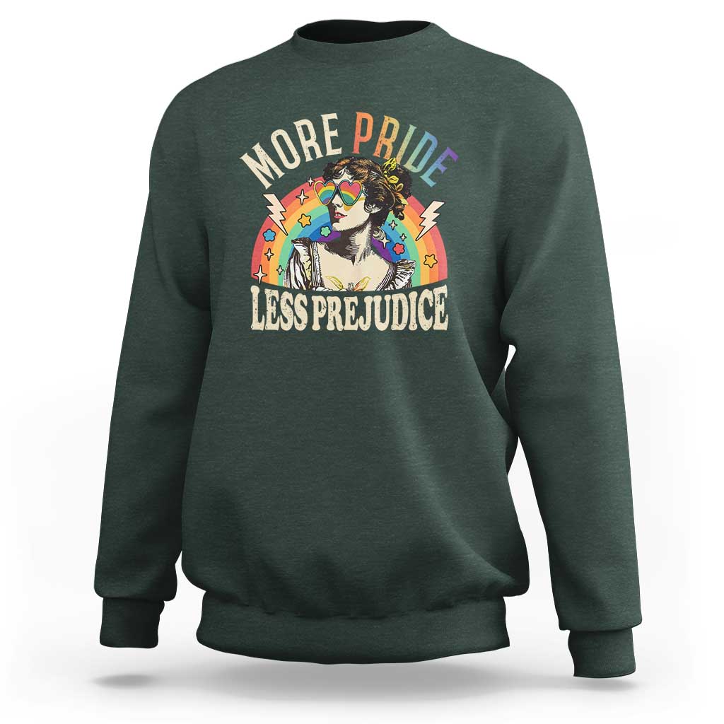 More Pride Less Prejudice Sweatshirt Pride Month LGBTQ Rainbow