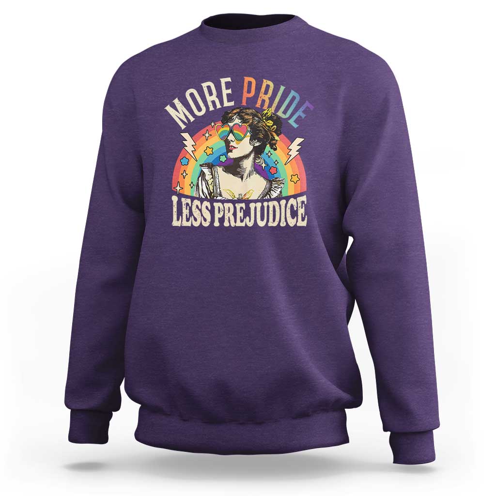 More Pride Less Prejudice Sweatshirt Pride Month LGBTQ Rainbow