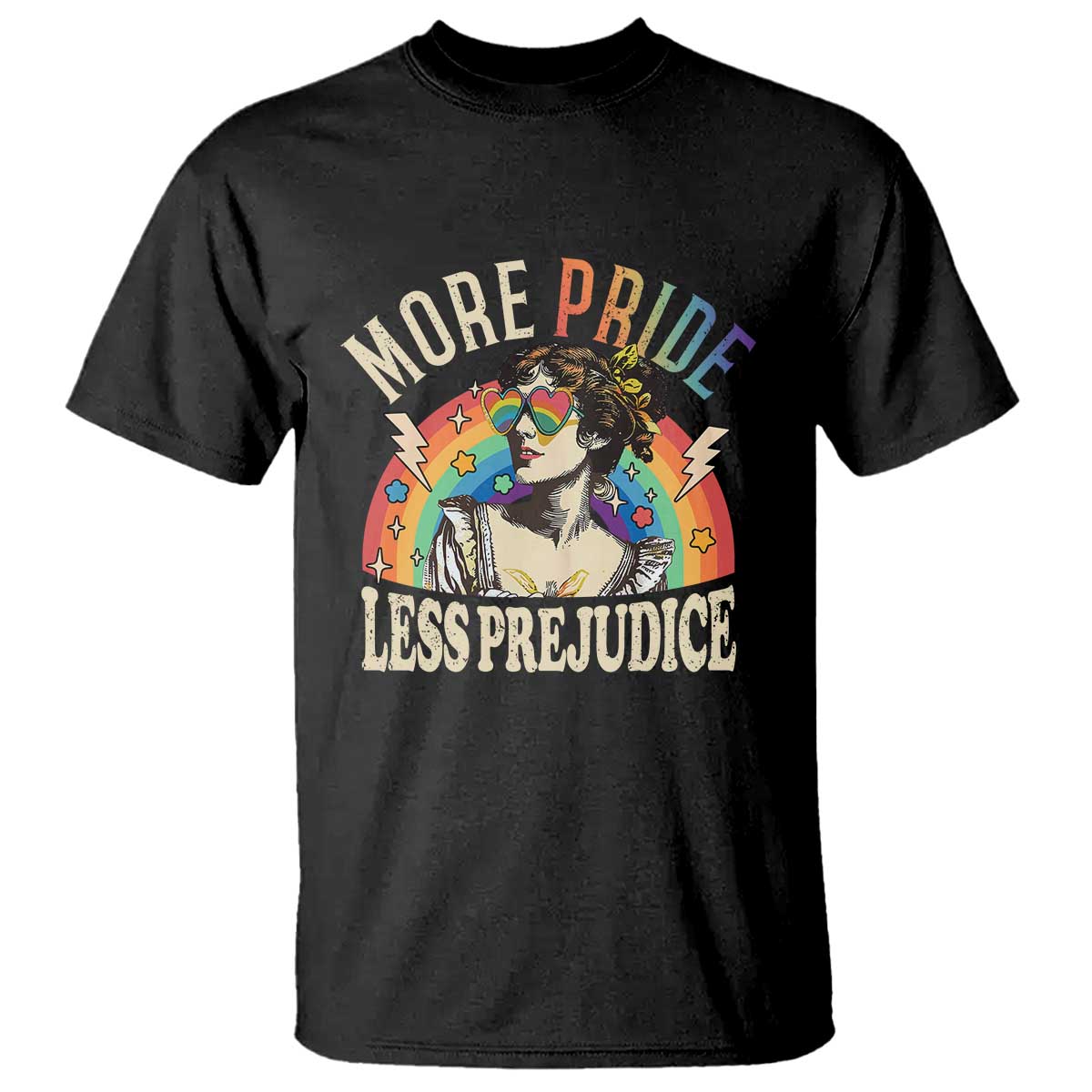 More Pride Less Prejudice T Shirt Pride Month LGBTQ Rainbow