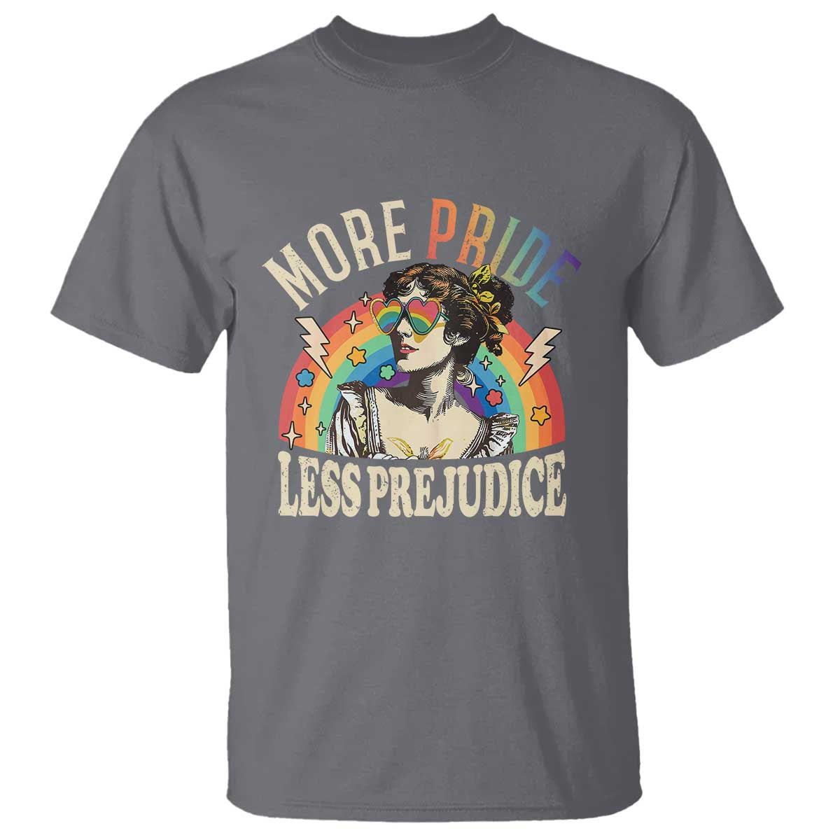 More Pride Less Prejudice T Shirt Pride Month LGBTQ Rainbow