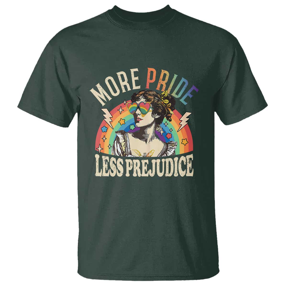 More Pride Less Prejudice T Shirt Pride Month LGBTQ Rainbow