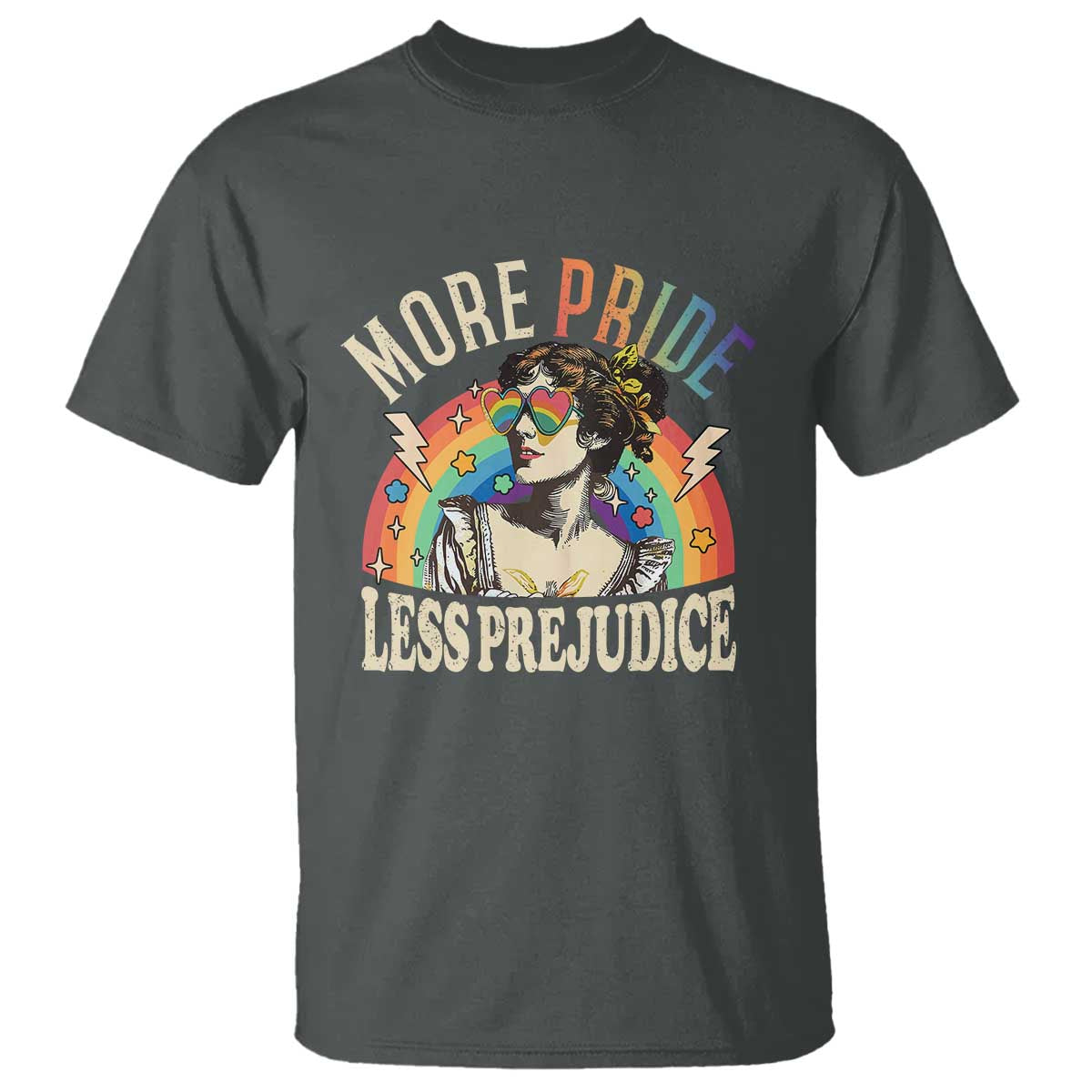 More Pride Less Prejudice T Shirt Pride Month LGBTQ Rainbow