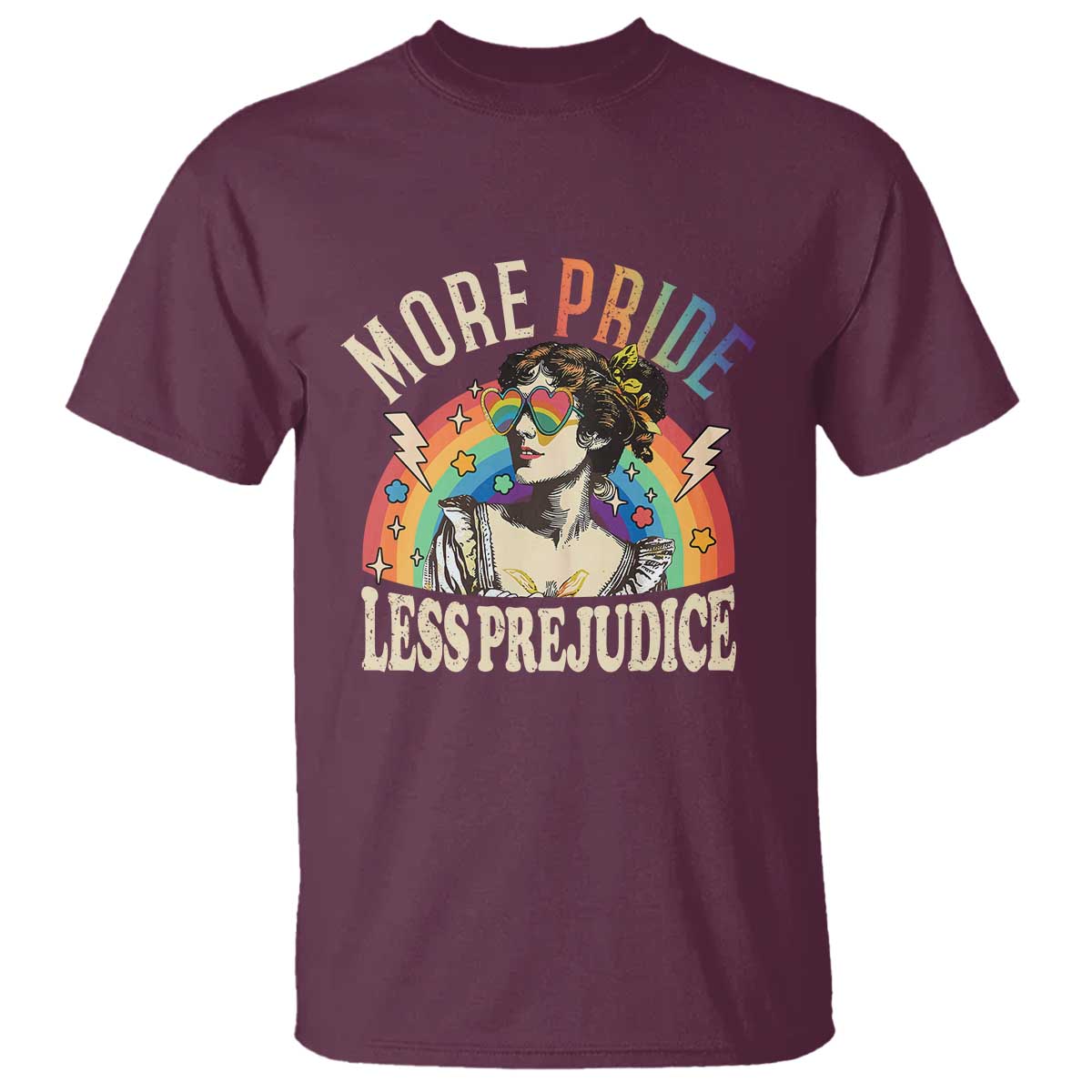 More Pride Less Prejudice T Shirt Pride Month LGBTQ Rainbow