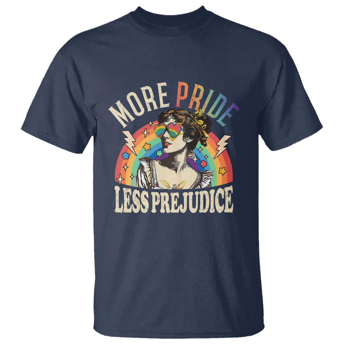 More Pride Less Prejudice T Shirt Pride Month LGBTQ Rainbow