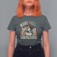 More Pride Less Prejudice T Shirt For Women Pride Month LGBTQ Rainbow